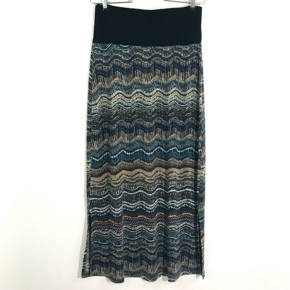 NTCO Nomadic Traders Skirt Women Small Wide Waist Panel Maxi Side Slits NWT